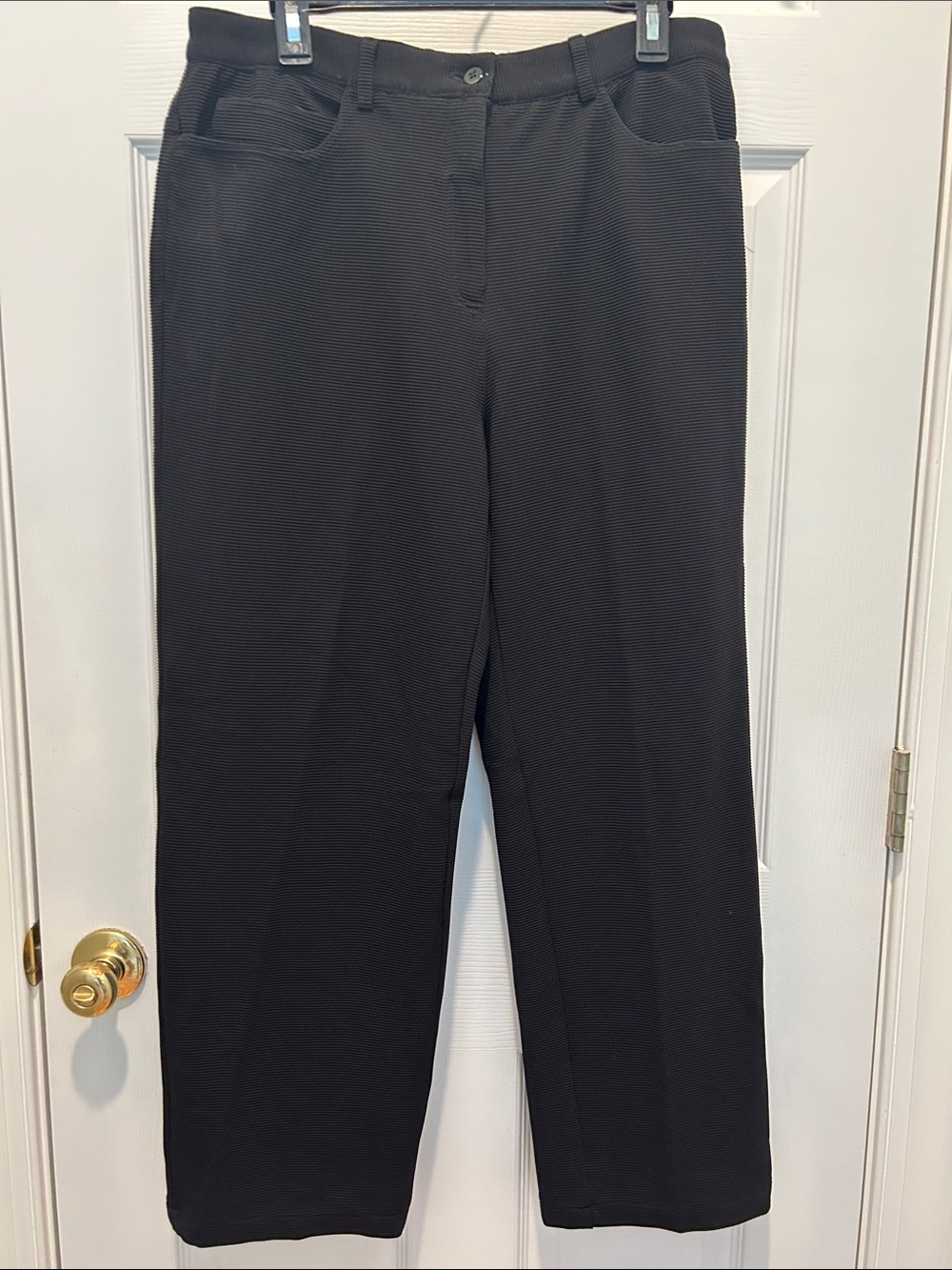 Marisa Christina Black Straight-Leg Trousers with Belt Loops